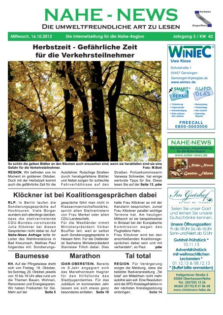 Nahe-News 16.10.2013 - KW 42