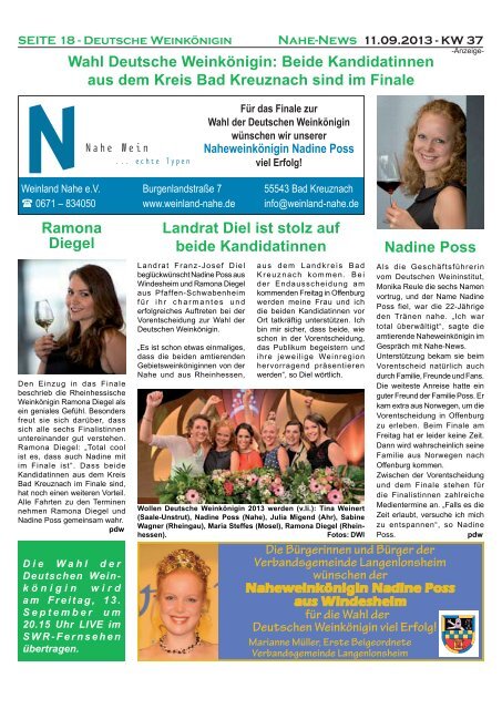 Nahe-News 11.09.2013 - KW 37