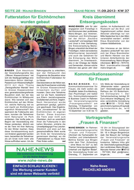 Nahe-News 11.09.2013 - KW 37