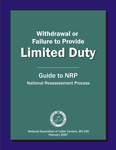 Withdrawal or Failure to Provide Limited Duty - Guide to NRP
