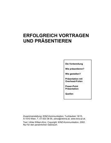 ERFOLGREICH VORTRAGEN UND PRÄSENTIEREN