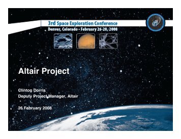 Mr. Clint Dorris, Deputy Manager, Altair Project, NASA JSC (2 MB ...