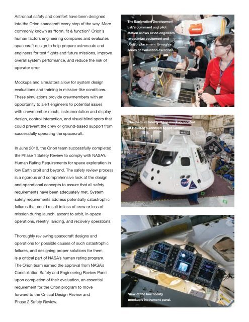 Orion: America's Next Generation Spacecraft (4.7 Mb PDF) - NASA