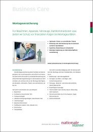 Montageversicherung Produktblatt - Nationale Suisse