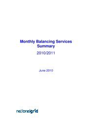 Monthly Balancing Services Summary 2010/2011 - National Grid