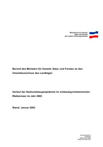 Bericht des Ministers für Umwelt, Natur und Forsten an den ...