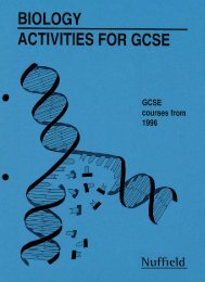 biology activities for gcse - National STEM Centre