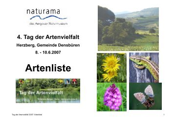 Artenliste 2007 - Naturama