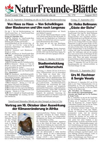 NF-Blättle Nr 136.qxd (Page 2) - NaturFreunde Ortsgruppe Ulm