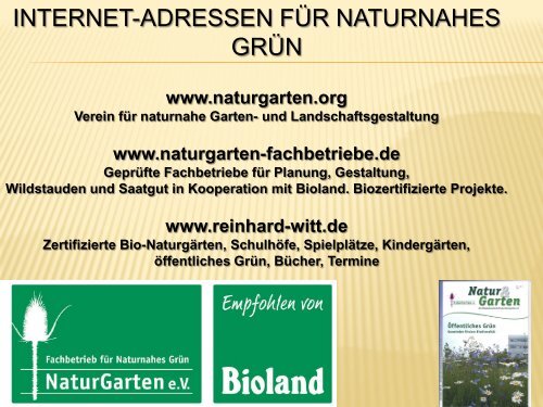 Dr. Reinhard Witt, Deutschland - Natur im Garten