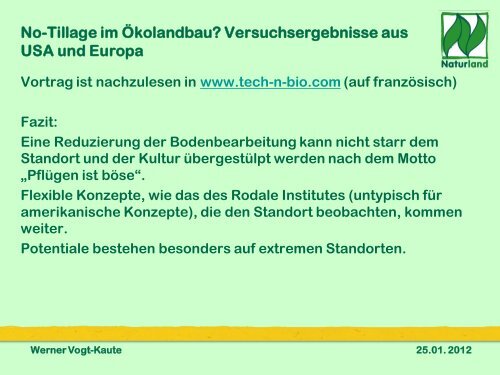 No-Tillage im Ökolandbau? Versuchsergebnisse aus ... - Naturland