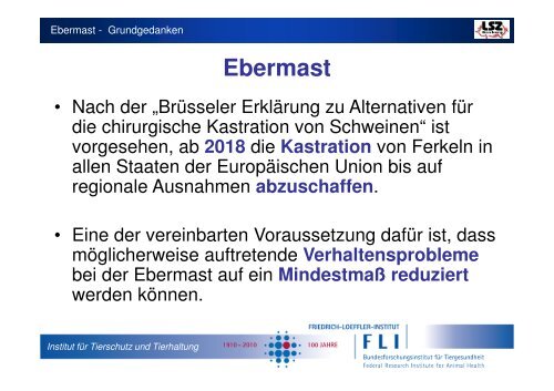 Verhaltensunterschiede zwischen Ebern, Kastraten und ... - Naturland