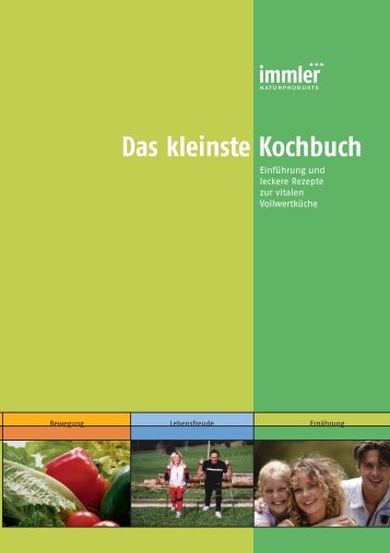 Das kleinste Kochbuch - Naturprodukte Immler