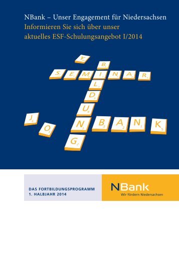 Das Fortbildungsprogramm 01/2014 - bei der NBank