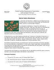 Alerta sobre - North Carolina Department of Agriculture & Consumer ...