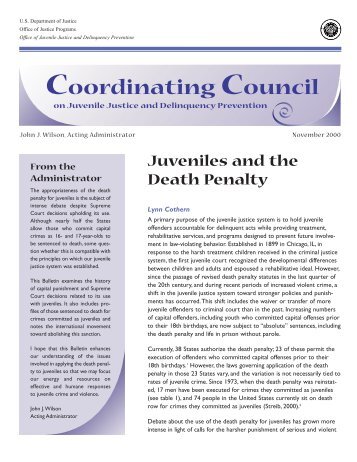 Juveniles and the Death Penalty - National Criminal Justice ...