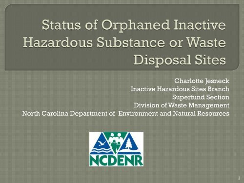 of Orphaned Inactive Hazardous Substance or Waste Disposal Sites