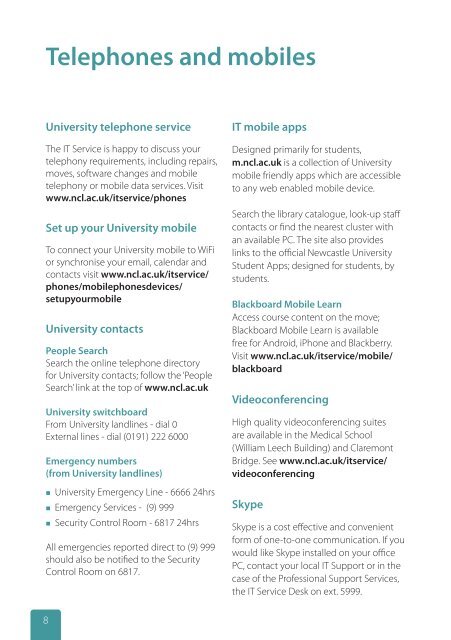 IT services for staff - Newcastle University