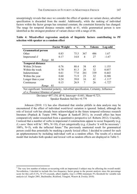 the influence of linguistic factors on the expression of futurity