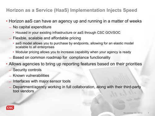 dhs enterprise horizon continuous monitoring service