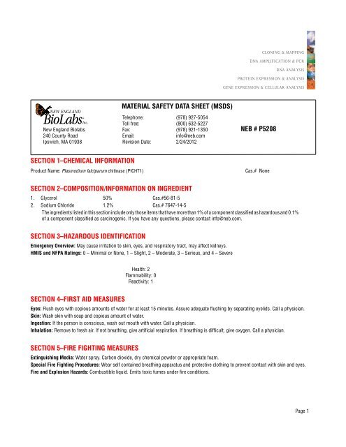 Plasmodium falciparum chitinase (PfCHT1) - New England Biolabs