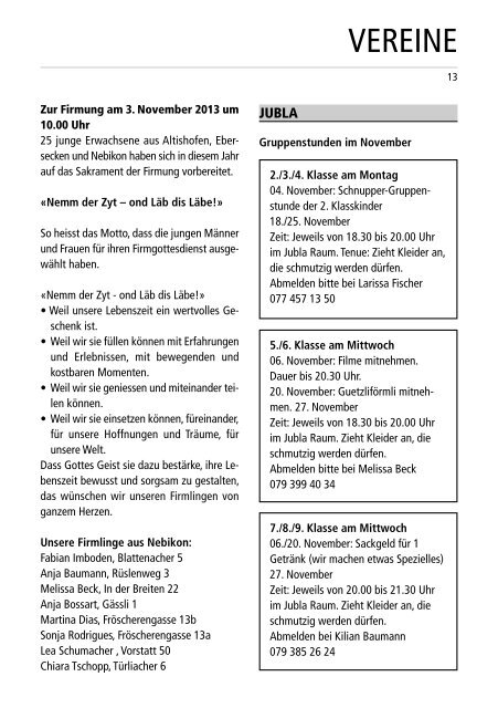 Nebiker - November 2013 - Gemeinde Nebikon