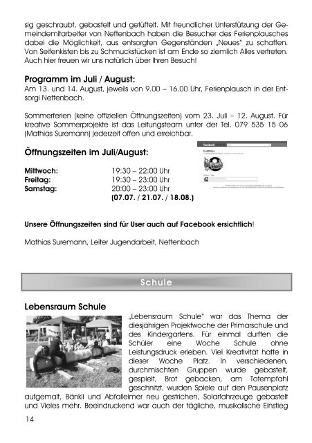 Mitteilungsblatt - Gemeinde Neftenbach