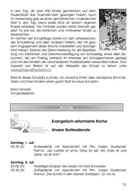 Mitteilungsblatt - Gemeinde Neftenbach