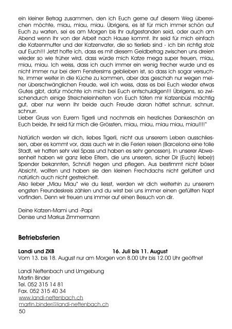 Mitteilungsblatt - Gemeinde Neftenbach