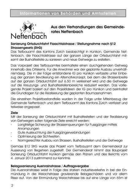 Mitteilungsblatt - Gemeinde Neftenbach