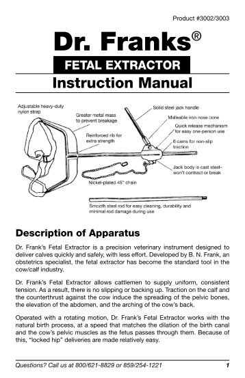 Dr. Franks Fetal Extractor Instruction Manual - Neogen Corporation