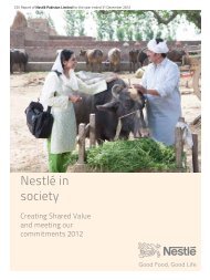 CSV Report of Nestlé Pakistan, 2012