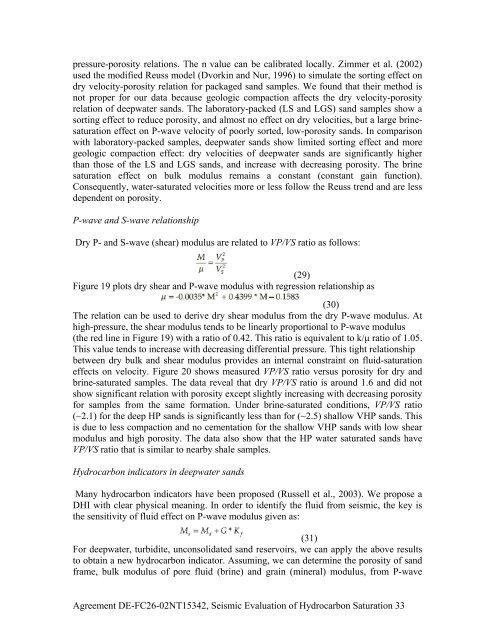 Agreement DE-FC26-02NT15342, Seismic Evaluation of ...