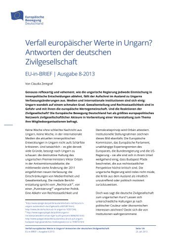 Verfall europäischer Werte in Ungarn? - Netzwerk Europäische ...