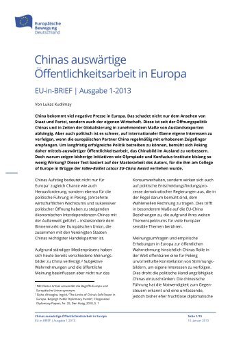 Chinas auswärtige Öffentlichkeitsarbeit in Europa - Netzwerk ...