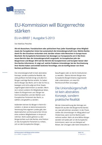 EU-Kommission will Bürgerrechte stärken - Netzwerk Europäische ...