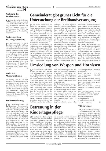 Stadtzeitung KW 27 - Stadt Neuenburg am Rhein