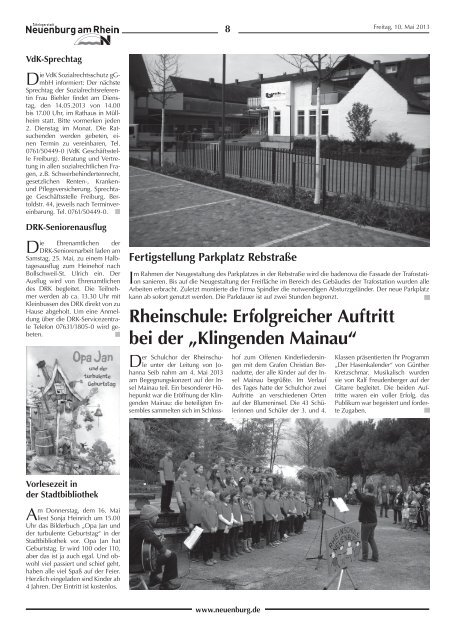 Stadtzeitung KW 19 - Stadt Neuenburg am Rhein