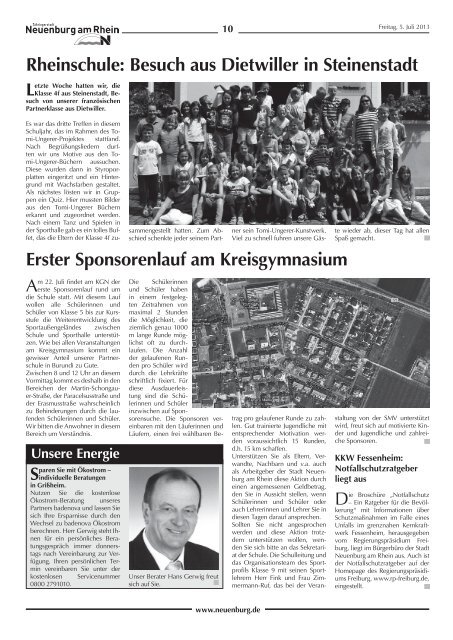 Stadtzeitung KW 27 - Stadt Neuenburg am Rhein