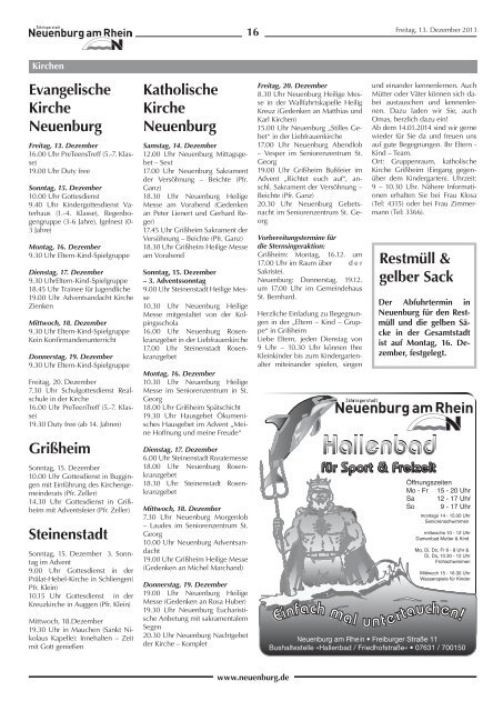 Stadtzeitung KW 50 - Stadt Neuenburg am Rhein