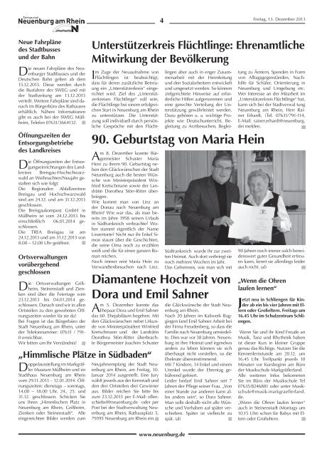 Stadtzeitung KW 50 - Stadt Neuenburg am Rhein