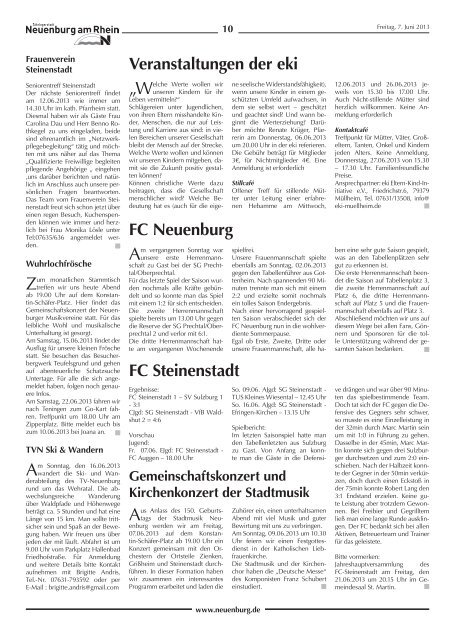 Stadtzeitung KW 23 - Stadt Neuenburg am Rhein