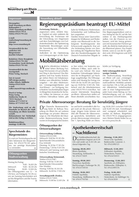 Stadtzeitung KW 23 - Stadt Neuenburg am Rhein