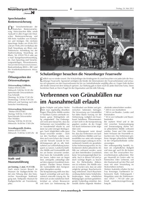 Stadtzeitung KW 21 - Stadt Neuenburg am Rhein