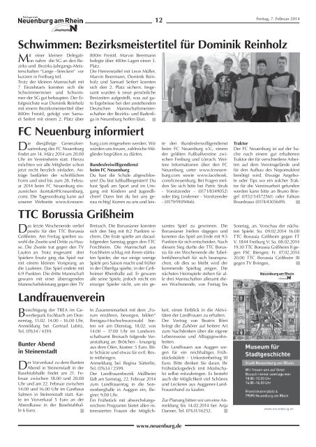 Stadtzeitung KW 6 - Stadt Neuenburg am Rhein