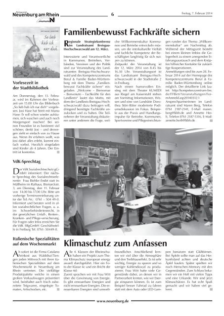 Stadtzeitung KW 6 - Stadt Neuenburg am Rhein