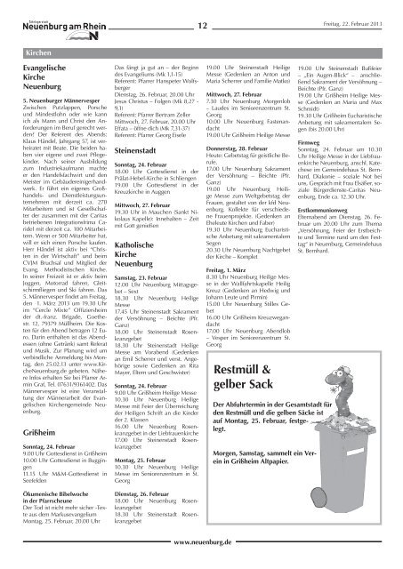 Stadtzeitung KW 08 - Stadt Neuenburg am Rhein
