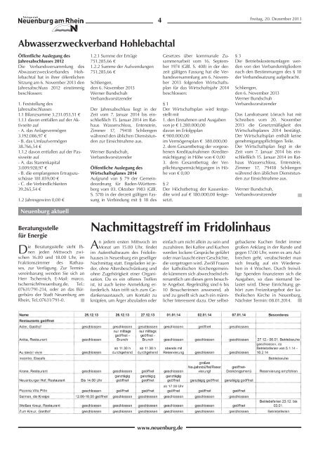 Stadtzeitung KW 51 - Stadt Neuenburg am Rhein