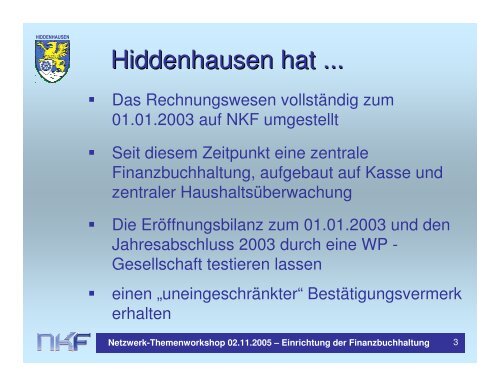 Erfahrungsbericht einer kleinen Kommune - Neues Kommunales ...