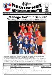 „Manege frei“ für Schüler - Neuhofen an der Ybbs